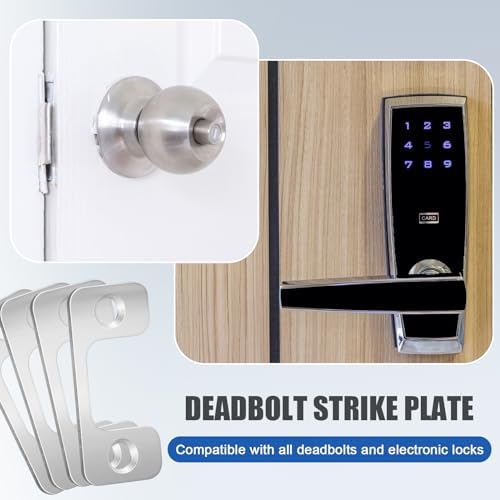 Tandefio Door Strike Plate Set with 4 Pieces and Stainless Steel Design