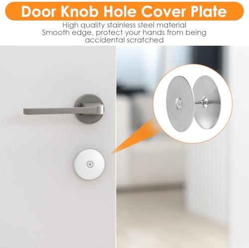 TucnoeuSturdy Door Hole Cover Plate Black 2-58 Diameter