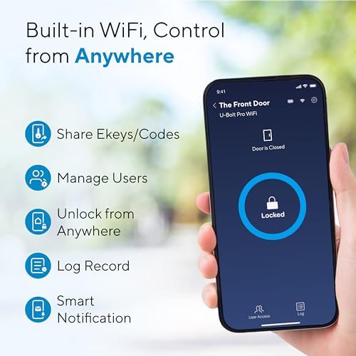 Ultraloq U-Bolt Pro WiFi Smart Lock with 8-in-1 Entry Door Sensor Secure Touch