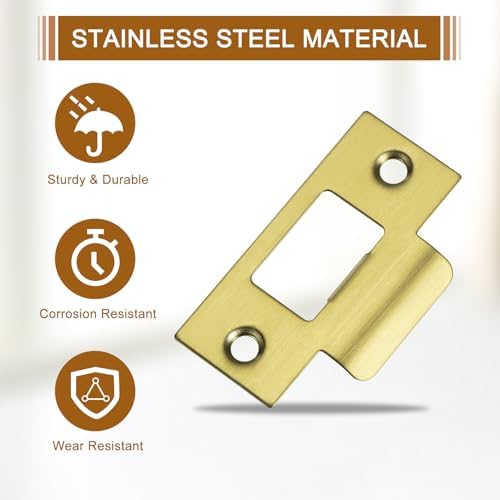 Replace Your Door Latch with Our 3-Piece Stainless Steel Strike Plate for a Safer and Stronger Home
