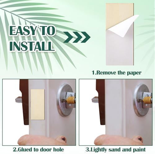 Weysat Door Edge Hole Filler Plate Set with Double Sided Tapes 1 x 2-14 measure