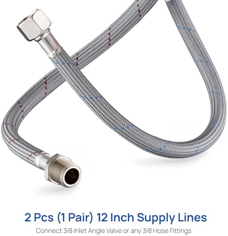 High-Quality Faucet Supply Line 12 x G 38 x G 38Thread Extend Hose with 304 Stainless Steel Nut