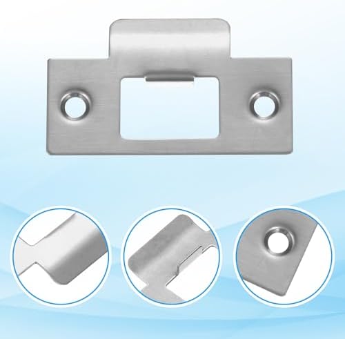 MECCANIXITY Door Strike Plate Set Stainless Steel Anti-Rust Easy to Install Door Lock Reinforcement Pack of 4