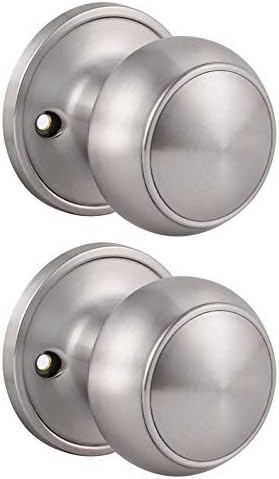 2 Pack Dummy Door Knob Set Satin Nickel Finish