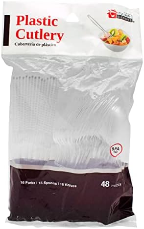 Sturdy Party Flatware 48 disposable plastic cutlery set for celebrations