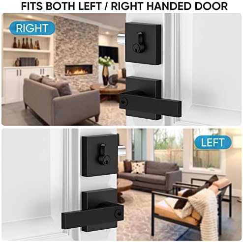 Sturdy Matte Black Door Handle Set for Modern and Rust-Resistant Design