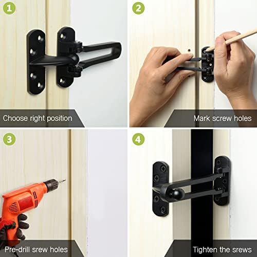 Unlock Your Home with Tidorlous U-Swing Door Lock Latch Black Plate Finish