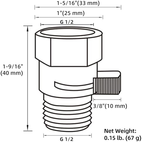 APLusee Chrome Shower Flow Control Valve with On Off Switch
