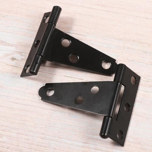 Hemoton 2-Inch T-Strap Hinges for Barn Shed Yard Doors Heavy Duty Black Barn Door Hinges for Fences Beyond
