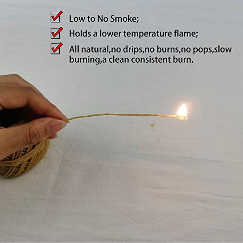 Organic Hemp FlOt Lighter Wick with Natural BeeSwax Coating - 200FT Spool 200pcs Sustainer Tabs