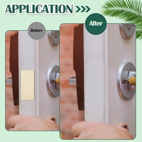 Weysat Door Edge Hole Filler Plate Set with Double Sided Tapes 1 x 2-14 measure