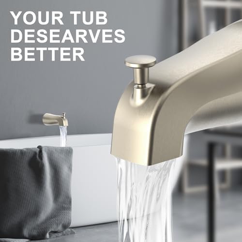 Gold Hao 5 Universal Slip-On Tub Spout with Diverter -install easily save water 58 Copper Pipe Brushed Nickel