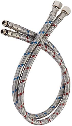 BWE 16-Inch Braided Stainless Steel Bathroom Faucet Hose