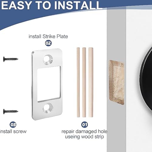 2-Piece Stainless Steel Door Latch Repair Kit