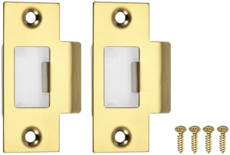 Secure Door Protection - 2Pcs 68mm x 39mm 201 Stainless Steel Latch Deadbolt Strike Plate for Home Security