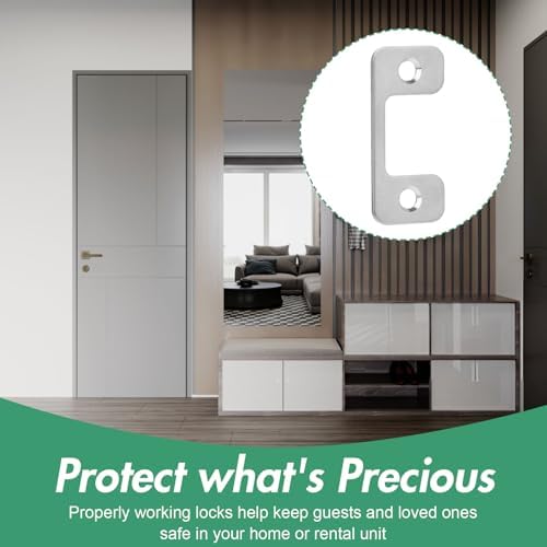 4-Piece Adjustable Door Strike Plate Set with for Exterior Doors Deadbolt Security