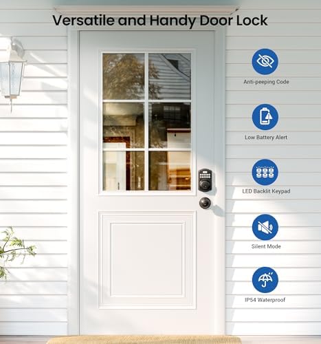Veise Smart Keyless Entry Door Lock with 2 Knobs and Keypad Deadbolt Set