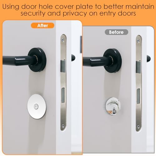 TucnoeuSturdy Door Hole Cover Plate Black 2-58 Diameter