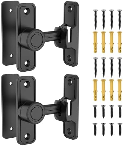 Quick-Install Barn Door Locks for Home Garden - Black 2-Pack