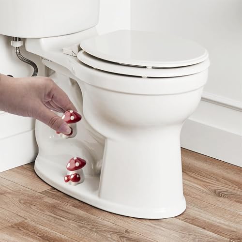 Red Mushroom Toilet Floor Bolt Cover Cute Bathroom Decor