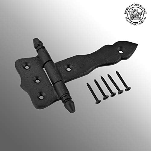 Sturdy Black T-Strap Hinge by Renovators Supply Manufacturing