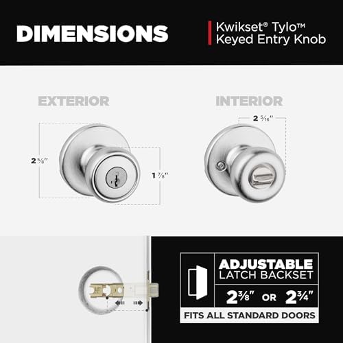 Kwikset Secure Keyed Entry Door Knob Satin Chrome