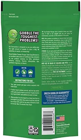 Green Gobbler Powder Plunger Toilet Clog Remover - 2 Pack