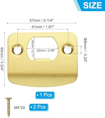 Seal Security Door STRIKE Plate PATIKIL Gold