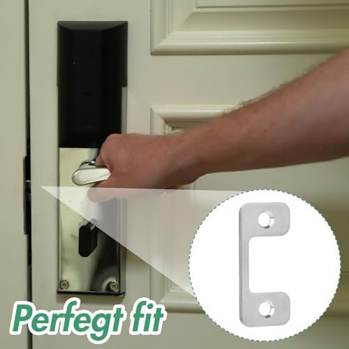 4-Piece Adjustable Door Strike Plate Set with for Exterior Doors Deadbolt Security