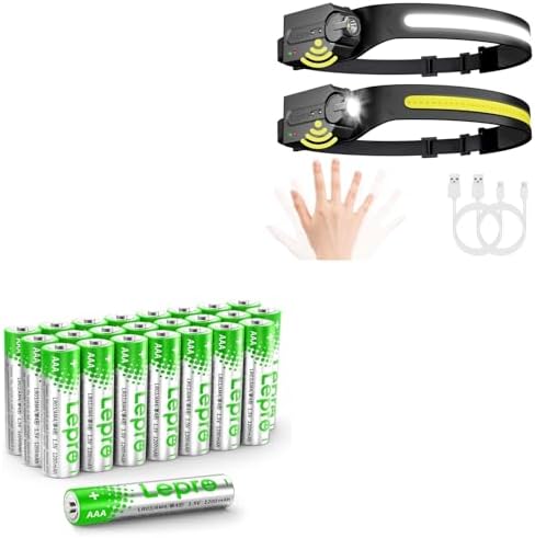 Lepro AAA Batteries Headlamp Bundle Bright Durable