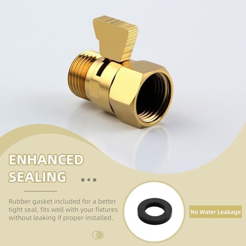 Angle Simple Brass Flow-Controlling Shower Valve Gold