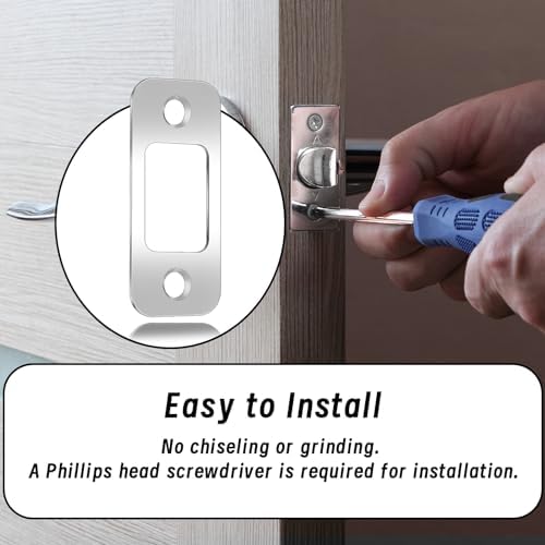 2-Piece Stainless Steel Deadbolt Strike Plate Set