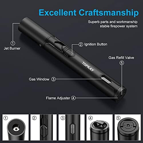 Windproof Torch Lighter 2Pack Adjustable Jet Flame Double-Ended High-Tech Long-Lasting Perfect for BBQ Away