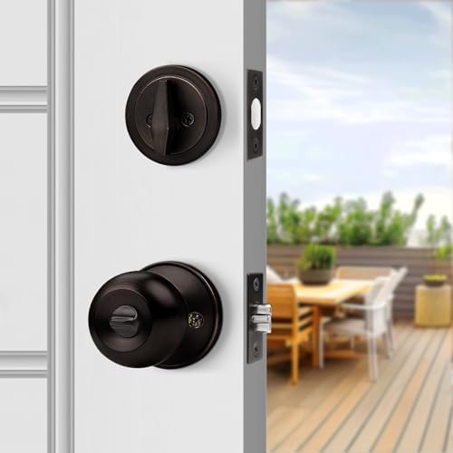 Secure Front Door Set with 3 Keys Opens Locks Easy