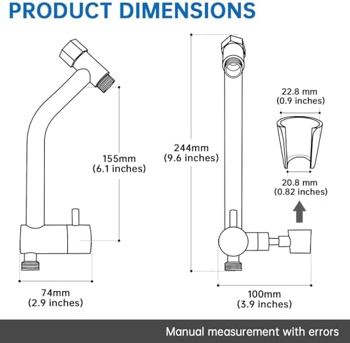 G-Promise All Metal 3-Way Showers Diverter with Low-Holder 4-Settings Chrome