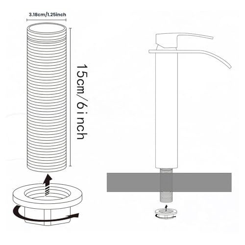 Weirun Faucet Nipple with Locking Nut and Washers 6 Shank 15cm