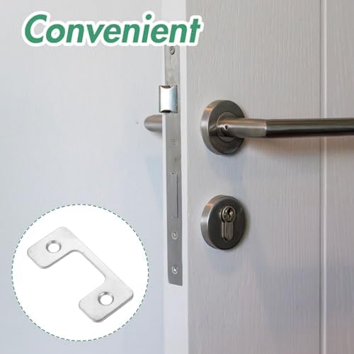 4-Piece Adjustable Door Strike Plate Set with for Exterior Doors Deadbolt Security