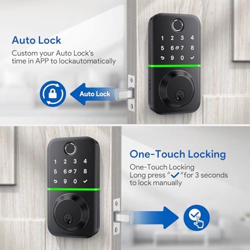 KUCACCI Smart Door Lock Keypad Remote Entry Multiple Methods