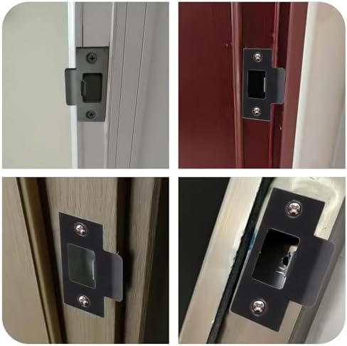SUNSHNO 8PCS Black Door Strike Plate Set