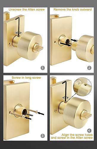 GoldenWarm Gold Exterior Door Knob with Deadbolt
