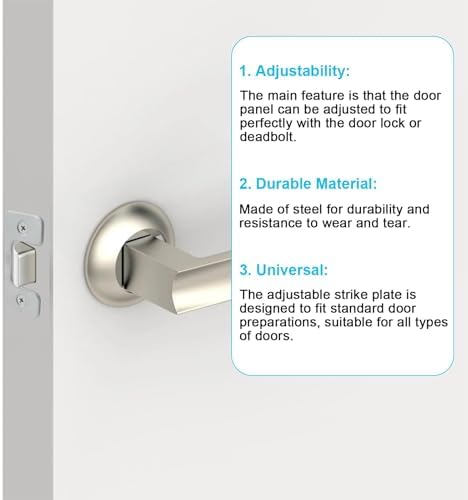 Adjustable Exterior Door Strike Plate Set