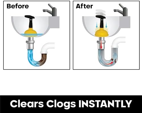 Powerful Mini Plunger Sink Cleanup with Yellow Design