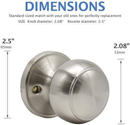 2 Pack Dummy Door Knob Set Satin Nickel Finish