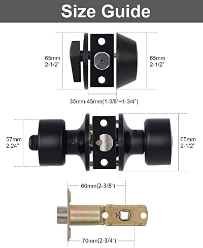 Lanwandeng Keyed Alike Entry Door Knobs Deadbolt Set