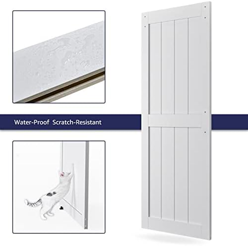 32x84 White PVC Sliding Barn Door Kit withEGA-Ready Features