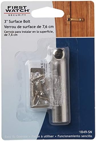 Secure Door Latch Pair Heavy-Duty 3-inch Satin Nickel