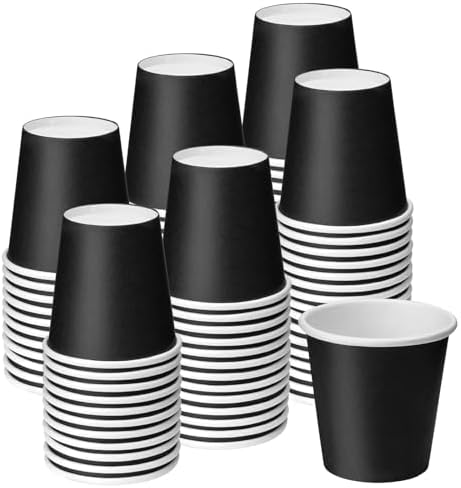 Huaiid 100-Piece 3 oz Disposable Black Bathroom Mouthwash Cups