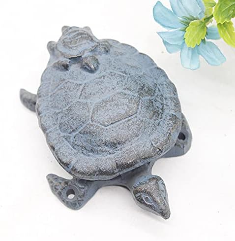 Vintage Farmhouse Door Knocker Rustic Cast Iron Tortoise-Shaped Doorbell for Front Door Gate Pull Use