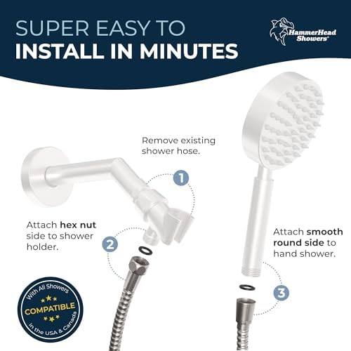 HammerHead Showers 72-Inch Metal Shower Hose for Handheld Showers