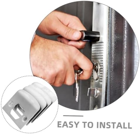 4-PC Set of Stainless Steel Deadbolt Strike Plates for Adjustment Door Latches with D-Shaped Design